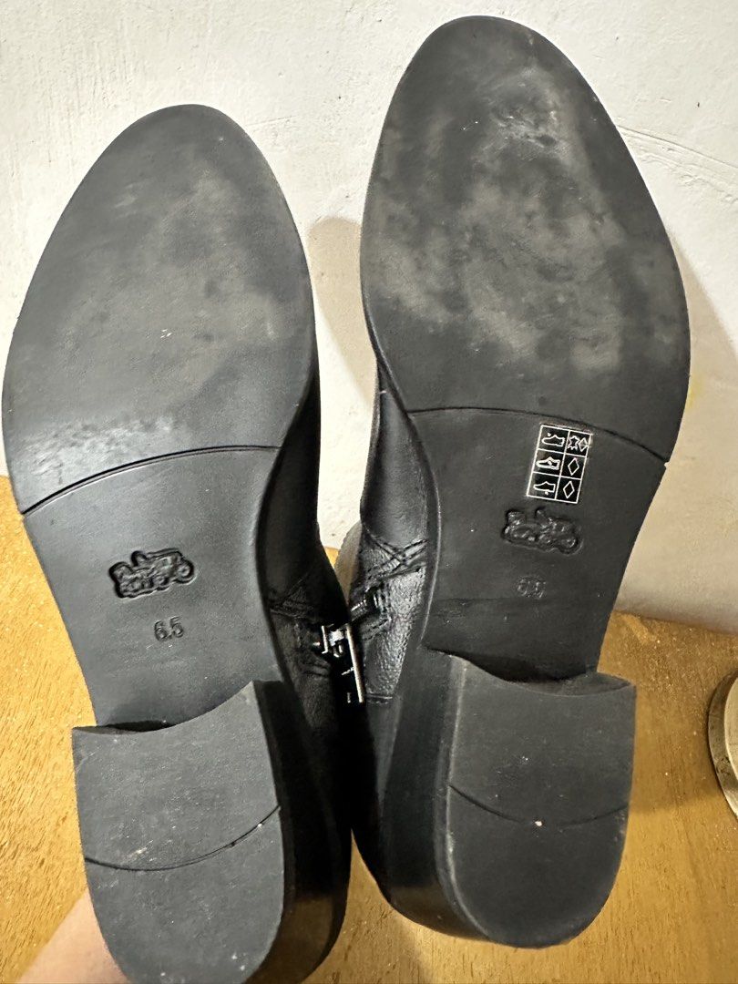 Coach Deni Bootie (Category: Boots) located in Digos. Submitted by ijael1225 (Listing ID 1465920247, Image 3). Description: - Brand: Coach (Deni Bootie) - Color: Black with signature monogram canvas panels - Closure: Convenient side zipper - Details: Chic ankle buckle accent - Heel: Comfortable low block heel - Material: Premium leather and canvas combination - Condition: Excellent/Well-maintained - Shipping or Meet-up available across PH.