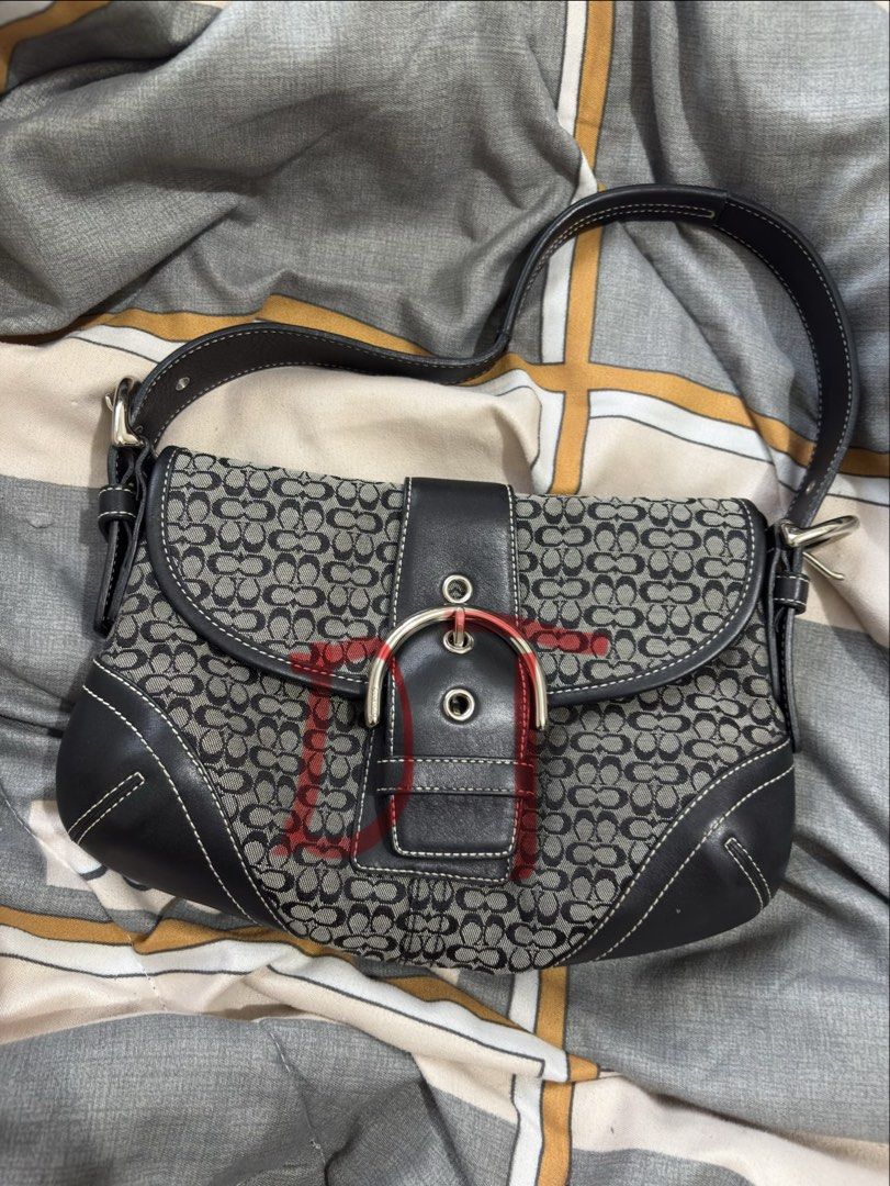 Coach Mini Soho Black Grey (Category: Luxury Bags & Wallets) located in Manila. Submitted by matchalouvr (Listing ID 1465906436, Image 1). Description: — RANK SA-A — condi: sign of use sa handle & minimal stains (washable) — bought last month and hindi pa nagamit — rfs: need funds for my new business .