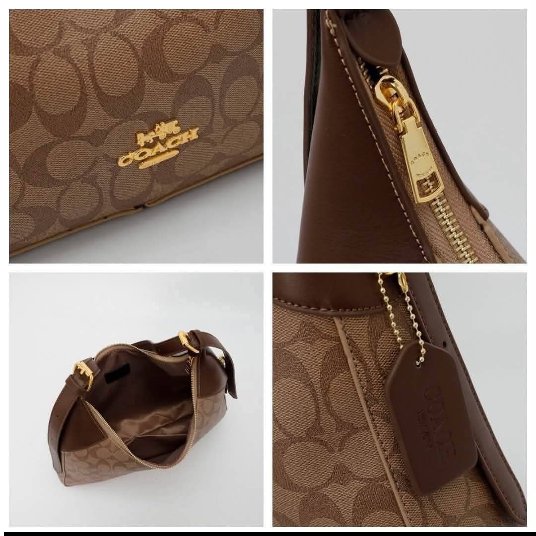 Coach Signature C Pattern Hobo Shoulder Bag (Category: Luxury Bags & Wallets) located in Manila. Submitted by jaemalda (Listing ID 1465864565, Image 3). Description: - Authentic Coach hobo shoulder bag with signature C monogram - Durable coated canvas with smooth leather trim and gold-tone hardware - Adjustable shoulder strap for a comfortable fit - Secure zip-top closure with iconic hanging leather tag - Spacious fabric-lined interior equipped w
