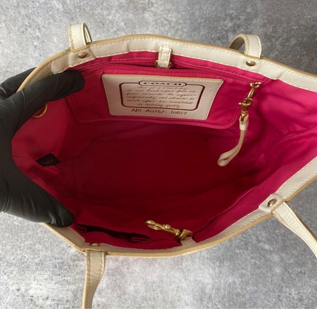 Coach Stripe Multicolor patch Tote Bag (Category: Shoulder Bags) located in Leyte. Submitted by _dearvintage (Listing ID 1465878099, Image 3). Description: ETA: 1 month From Korea 🇰🇷 Dm for more info :) .