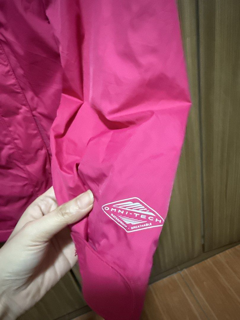 Columbia Omni-Tech Waterproof Pink Winter / Ski Jacket (Category: Coats, Jackets and Outerwear) located in Quezon City. Submitted by dropdeadprices (Listing ID 1465940222, Image 2). Description: - Brand: Columbia - Color: Bright pink - Technology: Omni-Tech waterproof and breathable - Pockets: Secure zip pockets on the chest and sides - Features: Adjustable hood and velcro cuffs - Best for: Cold and wet outdoor weather .