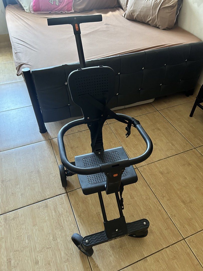 Compact Portable Foldable Baby Stroller Tricycle (Category: Strollers) located in Manila. Submitted by quinfeisty (Listing ID 1465772005, Image 2). Description: - Color: Sleek black -originally bought P5k at SM Kids Dept, - Compact fold design with a handy grab strap for travel and storage -great for toddlers - Adjustable push handle with stylish orange buttons RFS: Moving out / Decluttering.