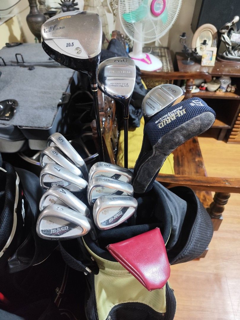 Complete Golf Club Set with Bag (Category: Golf) located in Quezon City. Submitted by kimosabeh (Listing ID 1465900254, Image 3). Description: - Full golf club set including driver, woods, hybrids, irons, and putter - Includes durable golf bag with multiple functional compartments and intact zippers - Ready to use on the course, perfect for beginners or casual players MOP: Cash/ Gcash/UB Online.