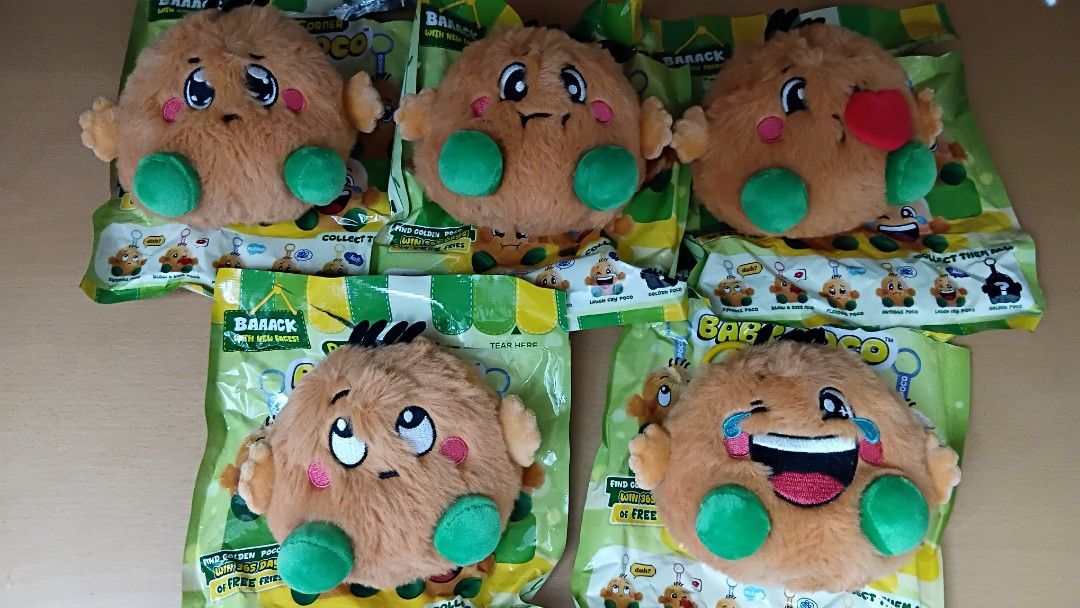 Complete Set Potato Corner Baby Poco Version 2 (Category: Plushies & Soft Toys) located in Quezon City. Submitted by chicklet19 (Listing ID 1465762697, Image 2). Description: authentic baby poco plush complete potato corner 1,250pesos version 2 5pcs. pleading, eyeroll, blow a kiss, anxious, laugh cry pick up at welcome rotonda, quezon city mode of payment, bdo or gcash pwede cash on delivery via lalamove, buyer po magbobook.