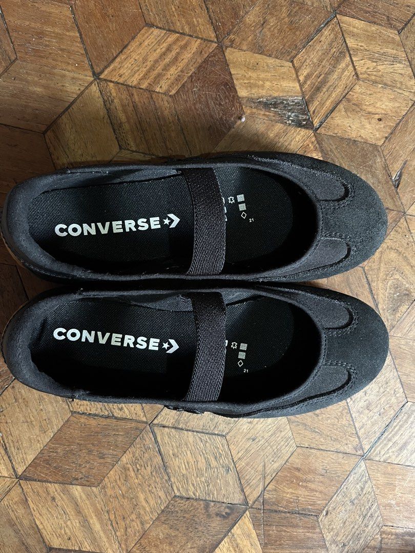 Mary Janes Sneakers| Converse Black Run Star Trainer Ballet Size UK 4.5 (Category: Sneakers) located in Paranaque City. Submitted by d4n13ll3 (Listing ID 1465831148, Image 1). Description: - Converse Run Star Trainer Ballet - Black with classic gum soles - Insole 24 cm long, fits 23 to 23.5 cm - Authentic, bought from their official orange app store for 4k - Lightly used, suede condition is as seen in photos - RFS: too big.
