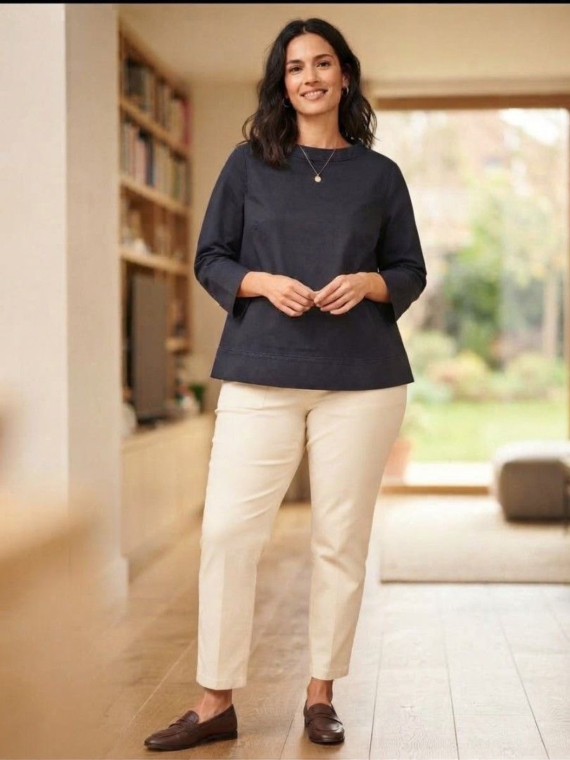 COS Dark Blue Boatneck Top (Category: Blouses) located in Santa Cruz. Submitted by deenem (Listing ID 1465800916, Image 1). Description: Medium on Tag Bust:21(42) inch Lenght:26 inch.