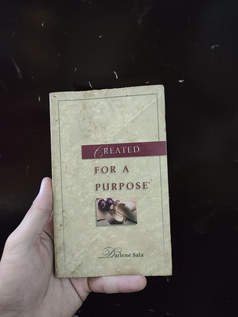 Created for a Purpose – Darlene Sala (Category: Religion Books) located in Manila. Submitted by warmshark.1ae1ea (Listing ID 1465866125, Image 1). Description: Created for a Purpose by Darlene Sala. Inspirational Christian book focusing on purpose, faith and personal encouragement. Pre-owned condition with visible signs of age/use. A nice inspirational read or gift. 📍 Manila Meet-up / Lalamove available..