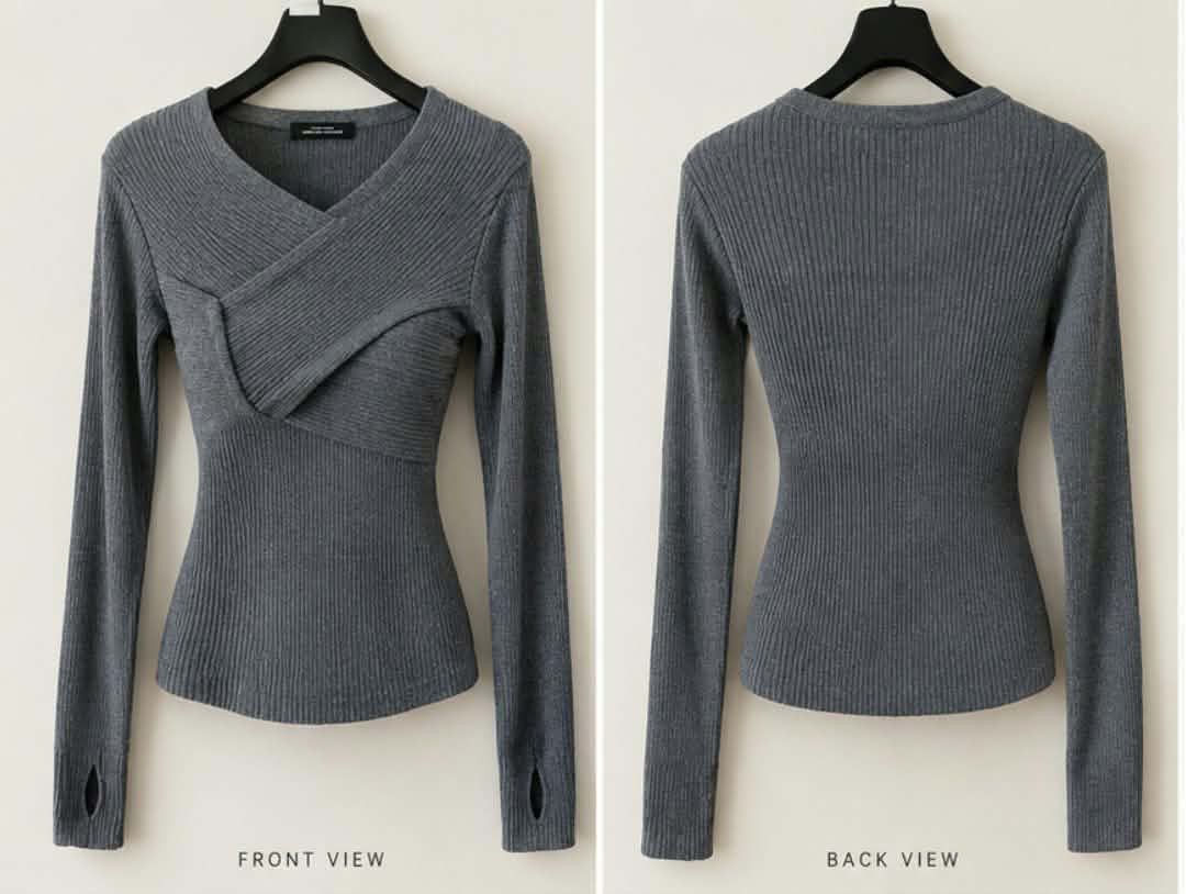 CROSS-NECK/ LONG SLEEVE (Category: Longsleeves) located in Caloocan City. Submitted by felipamaes49781 (Listing ID 1465943698, Image 1). Description: UNITED ARROWS green label relaxing Cross-Neck Ribbed Knit 🩶 👉PRICE: 650 PESOS ✨ Authentic UNITED ARROWS green label relaxing ✨ Pre-loved ✨ Never worn ✨ Good condition ✨ No stains, no damage Beautiful minimalist Japanese-style gray knit with a distinctive cross/overlap neckline and fitted ribbed si