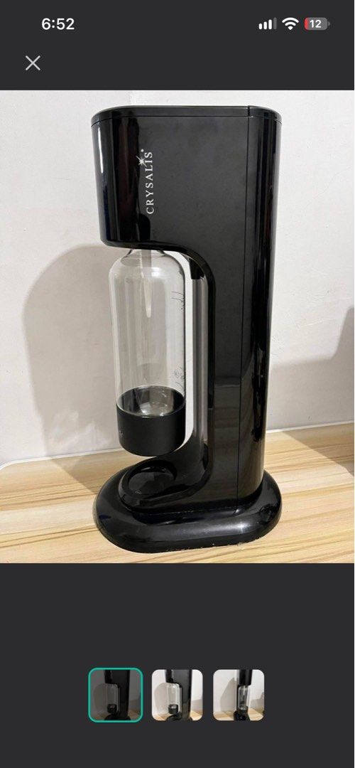 Crysalis Sparkling Water Maker with Bottle (Category: Water Purifiers & Dispensers) located in Manila. Submitted by kharzz (Listing ID 1465950396, Image 1). Description: No box (Price is still negotiable for sure buyer).