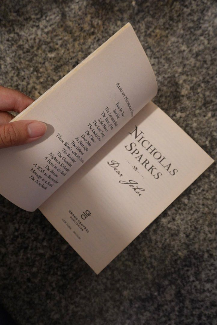 Dear John by Nicholas Sparks Paperback Novel (Category: Storybooks) located in Makati City. Submitted by closetwithandrea (Listing ID 1465866358, Image 3). Description: - Title: Dear John by Nicholas Sparks - Format: Paperback (Grand Central Publishing edition with iconic horse cover) - 📚 BOOKS FOR SALE Selling some books from my personal collection. All books are pre-loved and in good condition. 💰 PRICES ARE FIXED * Priced at 60% of their orig