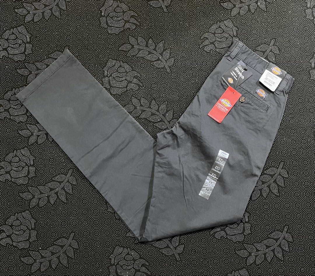 Dickies slim-stretch trousers (Category: Trousers) located in Porac. Submitted by macky.ron (Listing ID 1465800729, Image 1). Description: Length:41 Waist: 30 Condition: Excellent Color rate: 10/10 Issue (s): none Complete Tags.