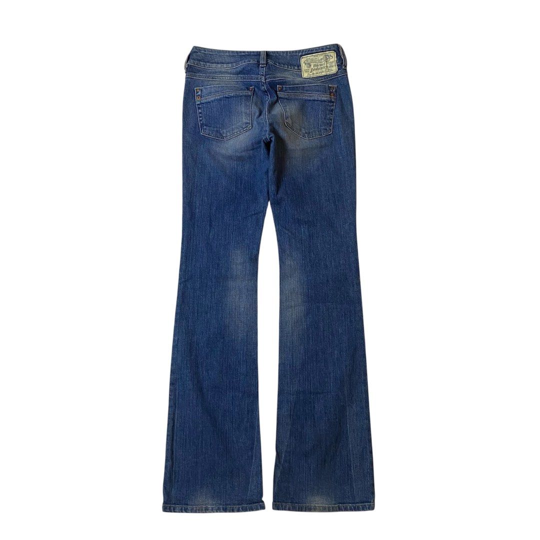 Diesel Industry Denim Jeans Bootcut Flare Blue (Category: Jeans) located in Davao. Submitted by y2c0re (Listing ID 1465780384, Image 2). Description: Diesel Bootcut jeans Authentic Tagged 26 - 26 can fit 28 waist - 10 thighs - 41.5 length - 9 hem No flaws Normal sign of usage 9.5/10 - Diesel Industry - Bootcut flare leg, low to mid rise waist - Wash: Medium blue with natural fading and whiskering - Size: Tagged 26 x 32 - Details: Classic 5-pocket