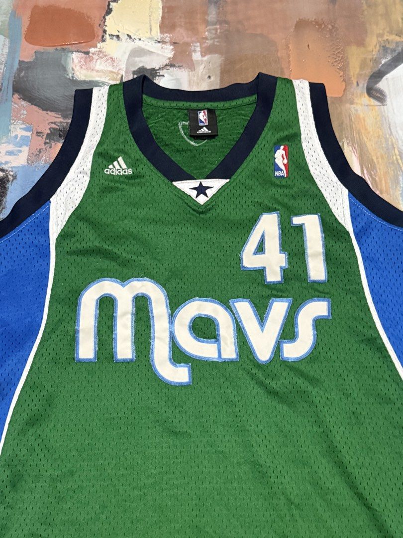 Dirk Nowitzki Jersey (Category: Activewear) located in Las Pinas. Submitted by thrftmnl. (Listing ID 1465893836, Image 2). Description: Dallas Mavericks- 41 Dirk Nowitzki Size: Large (fits L-XL) Dimes Width: 24.5 Length: 31 front / 33 back Issue: removed back patch.