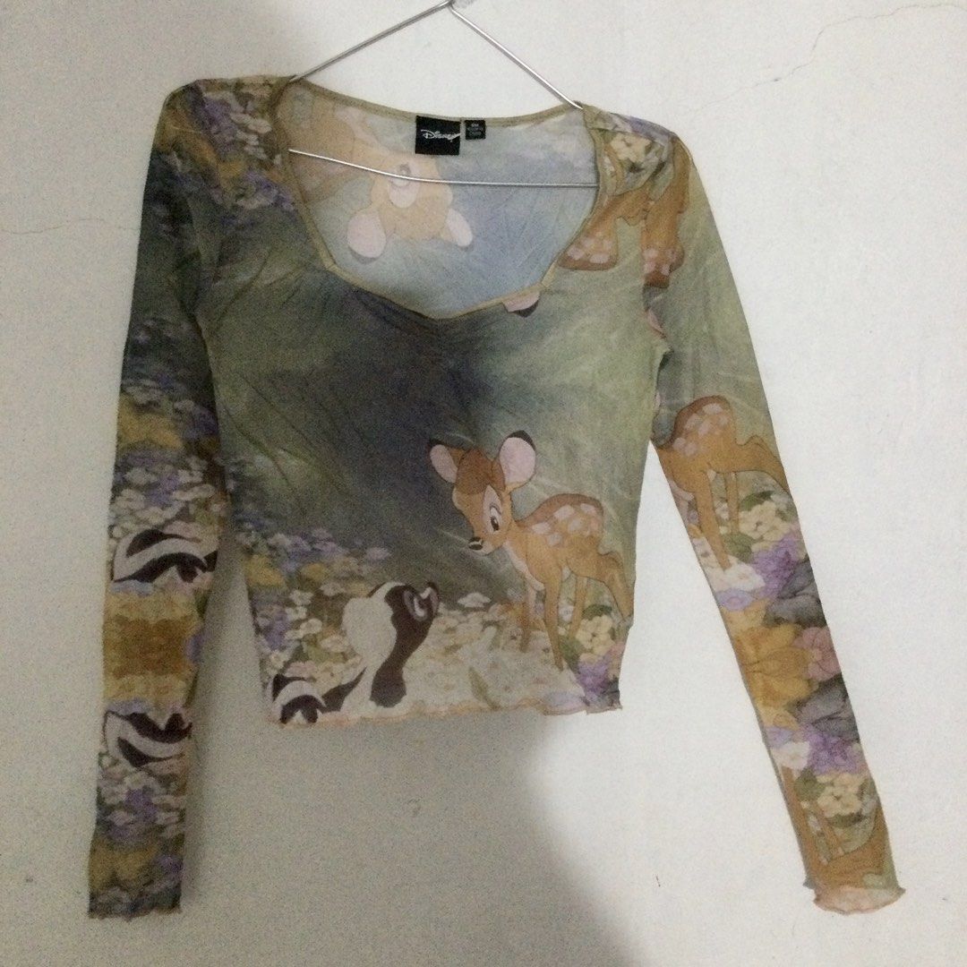 Y2K Disney Bambi Meshed Cropped Longsleeves (Category: Longsleeves) located in Binangonan. Submitted by ininnep (Listing ID 1465932004, Image 1). Description: Disney Bambi Meshed Cropped Longsleeves. 350+SF Dimes L - 18.5 W - 14.5 Dm for offers..