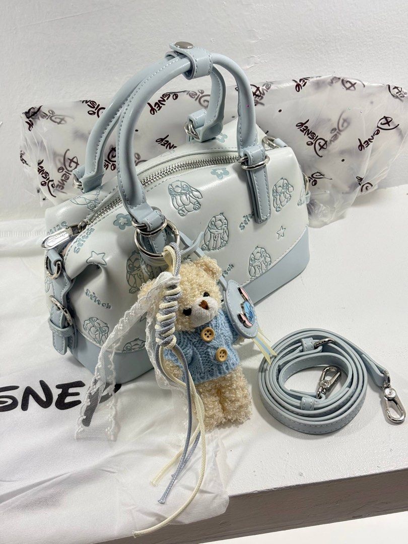 Disney Stitch Bag (Auth) (Category: Cross-body Bags) located in Manila. Submitted by whimsy.finds (Listing ID 1465769983, Image 1). Description: Free Charms Payment first basis via Gcash / Maribank / Maya Ship via Lalamove / JNT *No rush shipping *Open for bulk order.