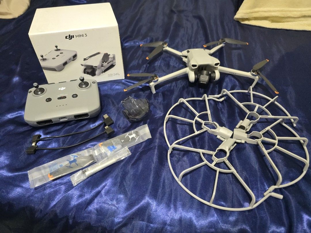 DJI Mini 3 Drone with Controller and Accessories (Category: Drones) located in Quezon City. Submitted by michaelbalatayo (Listing ID 1465760130, Image 3). Description: DJI Mini 3 Drone (Tres) Video: 4K 30FPS Photo: 12MP or 48MP Quickshots Package Inclusions DJI Mini 3 Aircraft + Battery + Box Remote Controller-N1 RC-N1 Cables (Apple, USB2, Type C) Spare Propellers & Screwdriver Gimbal Protector & Type-C Charging Cable K&F Concept Nano-X Series DJ
