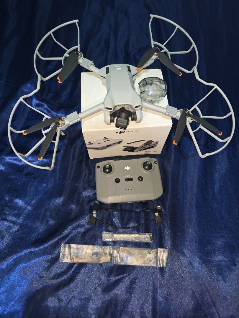 DJI Mini 3 Drone with Controller and Accessories (Category: Drones) located in Quezon City. Submitted by michaelbalatayo (Listing ID 1465760130, Image 2). Description: DJI Mini 3 Drone (Tres) Video: 4K 30FPS Photo: 12MP or 48MP Quickshots Package Inclusions DJI Mini 3 Aircraft + Battery + Box Remote Controller-N1 RC-N1 Cables (Apple, USB2, Type C) Spare Propellers & Screwdriver Gimbal Protector & Type-C Charging Cable K&F Concept Nano-X Series DJ