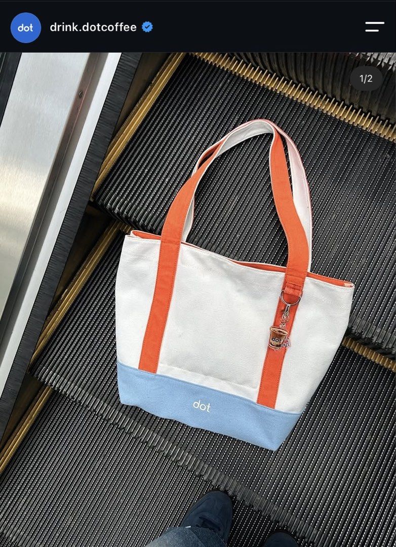Dot Coffee Tote Bag (Category: Tote Bags) located in Santa Rosa. Submitted by closetbykenny (Listing ID 1465850373, Image 1). Description: Photo grab from ig @drink.dotcoffee Super nice quality ng material!!!.