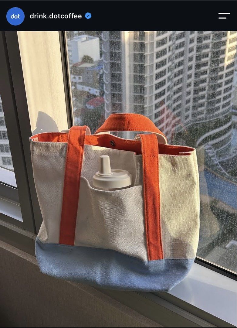 Dot Coffee Tote Bag (Category: Tote Bags) located in Santa Rosa. Submitted by closetbykenny (Listing ID 1465850373, Image 3). Description: Photo grab from ig @drink.dotcoffee Super nice quality ng material!!!.