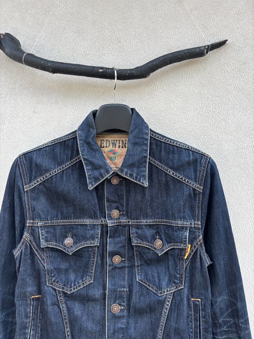 Edwin Denim Jacket (Category: Coats, Jackets and Outerwear) located in Baybay. Submitted by thrift.ed2023 (Listing ID 1465782935, Image 2). Description: Edwin Denim Jacket Large 18x25 No Issue Good as New .