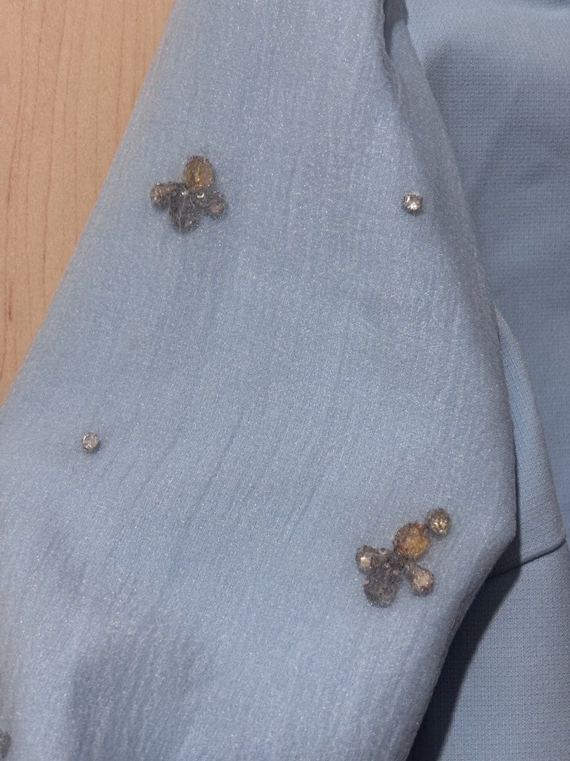 Embellished Formal Blue Top - Medium (Category: Blouses) located in Makati City. Submitted by thehappykart (Listing ID 1465807790, Image 2). Description: .