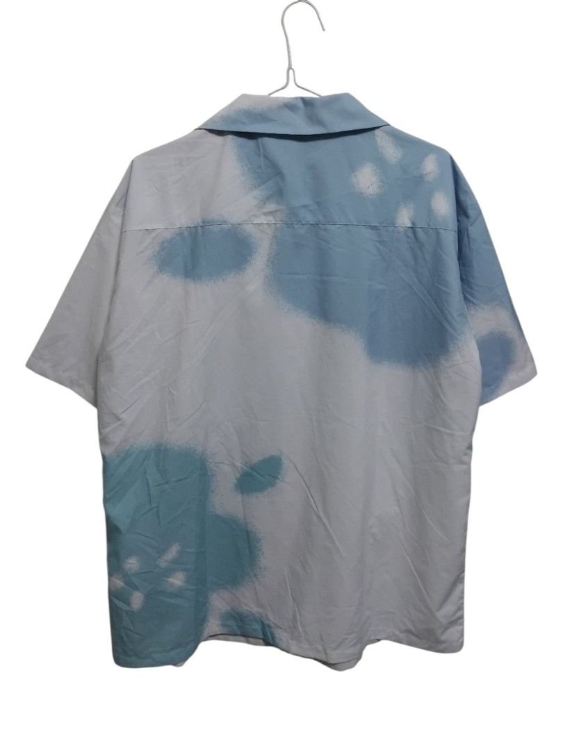 Empty Reference Blue Abstract Print Open Collar Shirt (Category: Tshirts & Polo Shirts ) located in Pasig City. Submitted by hustlexcurate (Listing ID 1465813201, Image 2). Description: Empty Reference Blue Abstract Print Oversized Open Collar Shirt Size MEDIUM on tag fits XL Dimensions: 24X30.