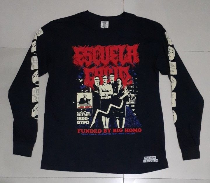 Escuela Grind Band Merch (Category: Coats, Jackets and Outerwear) located in Koronadal. Submitted by scottie_spliffin (Listing ID 1465939327, Image 1). Description: Size: Large to XL (22x30) Condition/Color Rate: 10/10 Price: 950 Add SF (Courier Thru J&T).