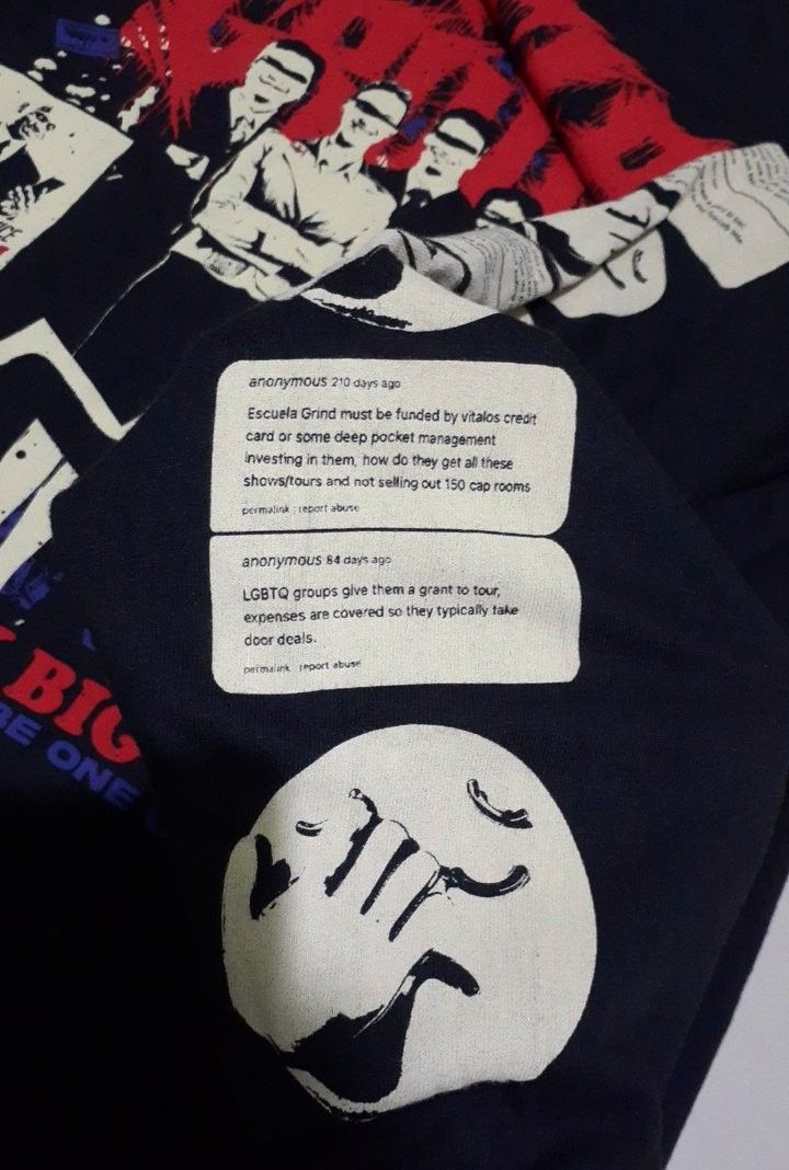 Escuela Grind Band Merch (Category: Coats, Jackets and Outerwear) located in Koronadal. Submitted by scottie_spliffin (Listing ID 1465939327, Image 2). Description: Size: Large to XL (22x30) Condition/Color Rate: 10/10 Price: 950 Add SF (Courier Thru J&T).