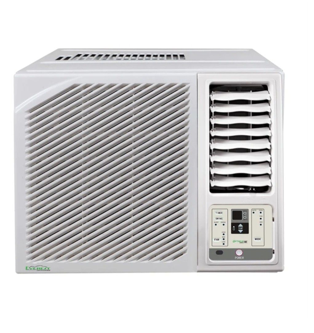 Everest Window Air Conditioner 1HP (Category: Air Conditioning and Heating) located in Manila. Submitted by krisellerxoxo (Listing ID 1465933871, Image 1). Description: - Brand: Everest - Type: Window Air Conditioner - Color: Clean White - Controls: Digital control panel with temperature settings, timer, fan speeds, and mode options - Airflow: Adjustable horizontal louver vents and large intake grille for efficient cooling - Condition: Excellent,
