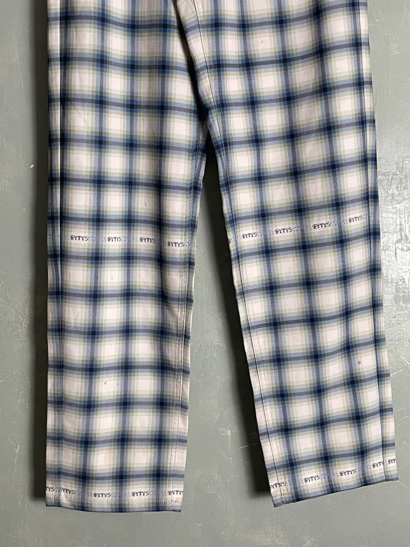 Eytes Printed Check Trouser (Category: Activewear) located in Quezon City. Submitted by avantgardecartel (Listing ID 1465901735, Image 3). Description: Eytes Printed Check Trouser Pants Waistline: 25 Condition: Excellent Condition Measurements: Length: 40 Inseam: 29.5 Thigh: 10 Knee: 9 Leg opening: 7.5 Front Rise: 11.5 .