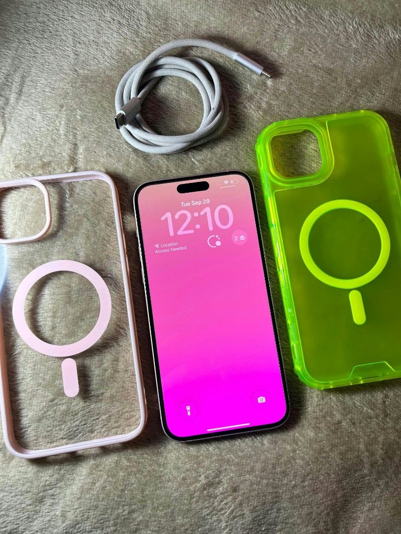 FOR SALE IPHONE 15PLUS 128GB (Category: iPhone 15 Series) located in Manila. Submitted by freeocean-4a848f (Listing ID 1465841705, Image 2). Description: For sale or swap Iphone 15plus 128gb (pink) 85% battery health Factory unlocked /any sim All features working No history repair Orig all parts No issue Unli reset and check upon meetup Ladyowned W/ Unit, cord, cases Actual photos of the unit posted negotiable sa sure buyer .