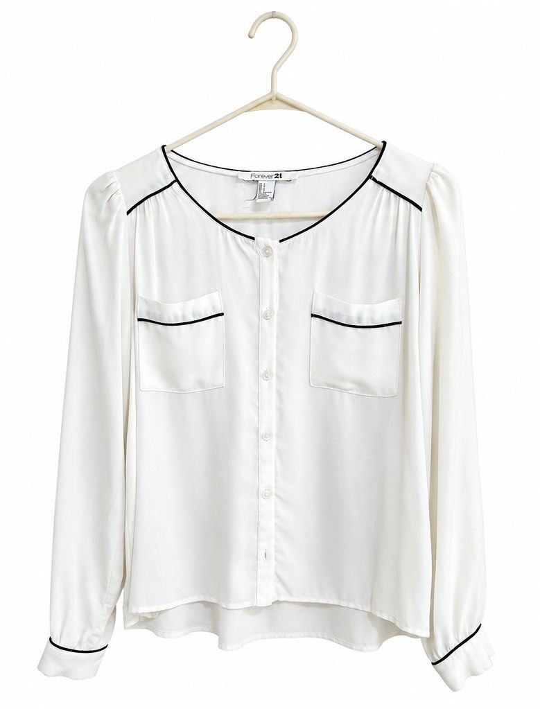Forever 21 Cream White Long Sleeve Blouse (Category: Longsleeves) located in Manila. Submitted by only_alyssacloset (Listing ID 1464398326, Image 1). Description: Forever 21 Cream White Long Sleeves Blouse Color: Cream White Size: Small to Medium .