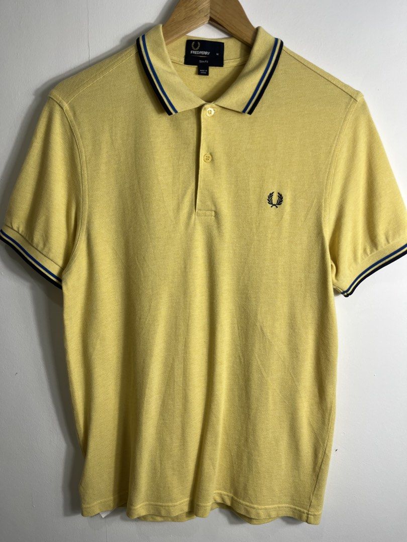 Fred Perry Twin tipped Poloshirt Medium (Category: Tshirts & Polo Shirts ) located in Nasugbu. Submitted by janstuffs.ph (Listing ID 1465821697, Image 2). Description: Fred Perry Light Yellow Twintipped Poloshirt Authentic💯 Size on tag: MEDIUM Dimension: 19"W x 27"L Best fit: MEDIUM Condition: 10/10 Like New Flaw: None Mine: 1580 Thankyou po 🫶💕.