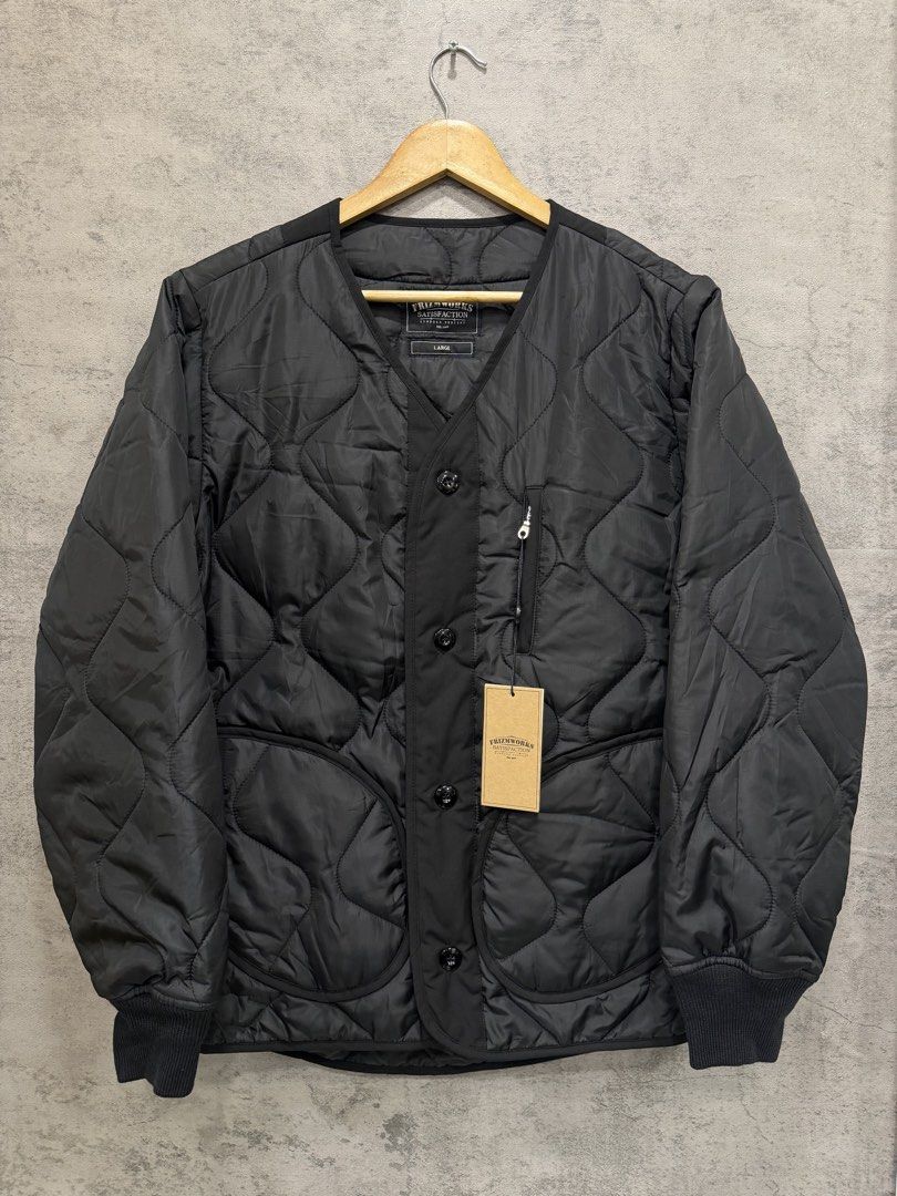FRIZMWORKS - FW21 - M65 FIELD LINER WORK JACKET (Category: Coats, Jackets and Outerwear) located in Makati City. Submitted by daboy_ (Listing ID 1465945713, Image 1). Description: Size: Large Condition: New Made in: China Material: 100% Polyester Dimensions Width: 22” Length: 28” Sleeves: 25” Shoulder: 17”.