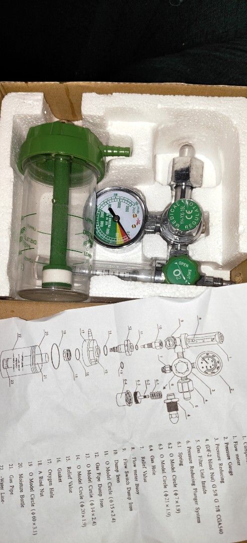 Full 20 liters oxygen tank with regulator (Category: Medical Supplies & Tools) located in Marikina City. Submitted by izjae16.com (Listing ID 1465921332, Image 1). Description: - Complete home medical oxygen setup including regulator and c complete set humidifier -full tank 20 liters refilled but did not used - Ideal for reliable home medical care needs.
