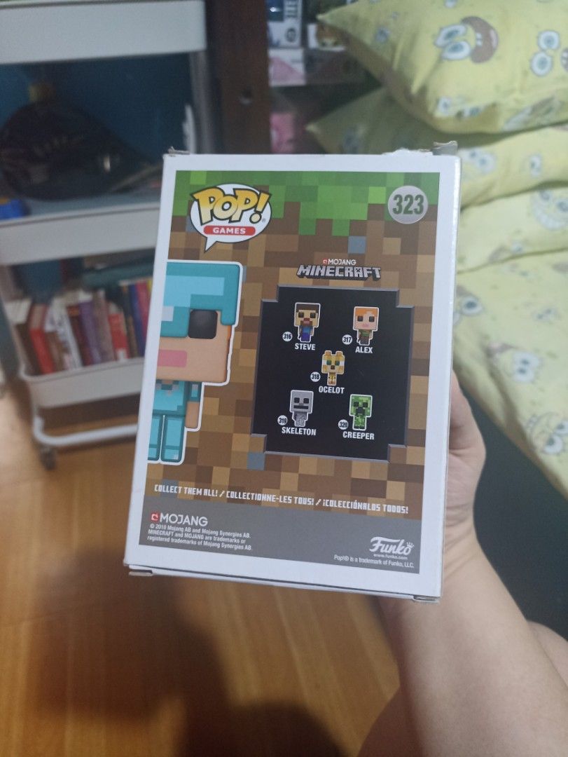 Funko Pop Minecraft Alex In Diamond Armor 323 (Category: Designer & Blind Box Toys) located in Manila. Submitted by hobbymo_koleksyon.ph (Listing ID 1465858016, Image 3). Description: - Item: Funko Pop Games Minecraft Alex in Diamond Armor - Number: #323 - Feature: Special Edition sticker included - Condition: Brand new with box - Perfect for: Minecraft fans and Funko collectors 100% Authentic Vinyl figurine Measures Approximately 3 3/4inches tal