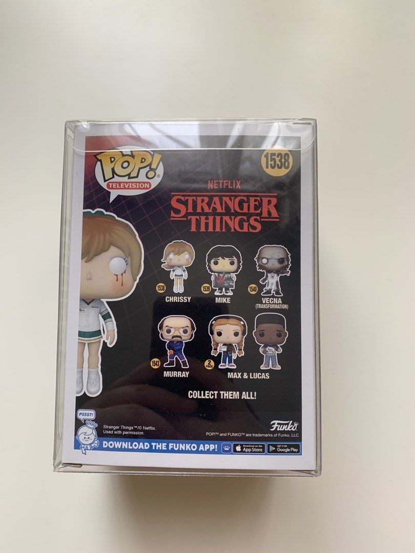 Funko Pop Television Stranger Things Chrissy 1538 Vinyl Figure (Category: Designer & Blind Box Toys) located in Taguig. Submitted by kxtrxnxxxx (Listing ID 1465855421, Image 3). Description: - RFS: Decluttering - with protective box - Figure never taken out of the box ‼️‼️ READ FIRST ‼️‼️ 📦 Delivery within Metro Manila ONLY ⏰ 24-hour reservation only. ❌ NO Orange app checkout ❌ NO Meetups 💵 MOP: GCash, BDO and Unionbank ONLY 📦 Delivery within 