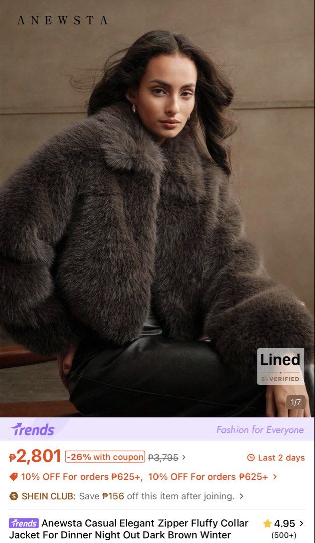 Fur Winter Jacket — Brown (Category: Coats, Jackets and Outerwear) located in Rizal. Submitted by tomatoramenn (Listing ID 1465806842, Image 1). Description: Used once during our Japan trip 1,200 ‼️ For sure miner only For reference, I’m 5'2 & xs - small body frame 📍Montalban Rizal Shipping or delivery fees will be shouldered by the buyer – J&T or Lalamove/Grab .