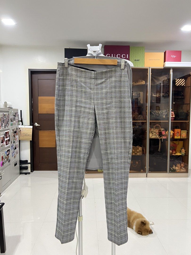 Gap Patterned Trousers Slim Fit Pants (Category: Trousers) located in Manila. Submitted by imprincessg888 (Listing ID 1465859081, Image 1). Description: - Brand: Gap - Style: Slim fit trousers with a tailored leg and mid-rise waist - Pattern: Black and white geometric print - Fabric: Lightweight with a slight stretch for comfort - Condition: Clean and well-maintained - Versatility: Ideal for office wear or smart casual outfits.