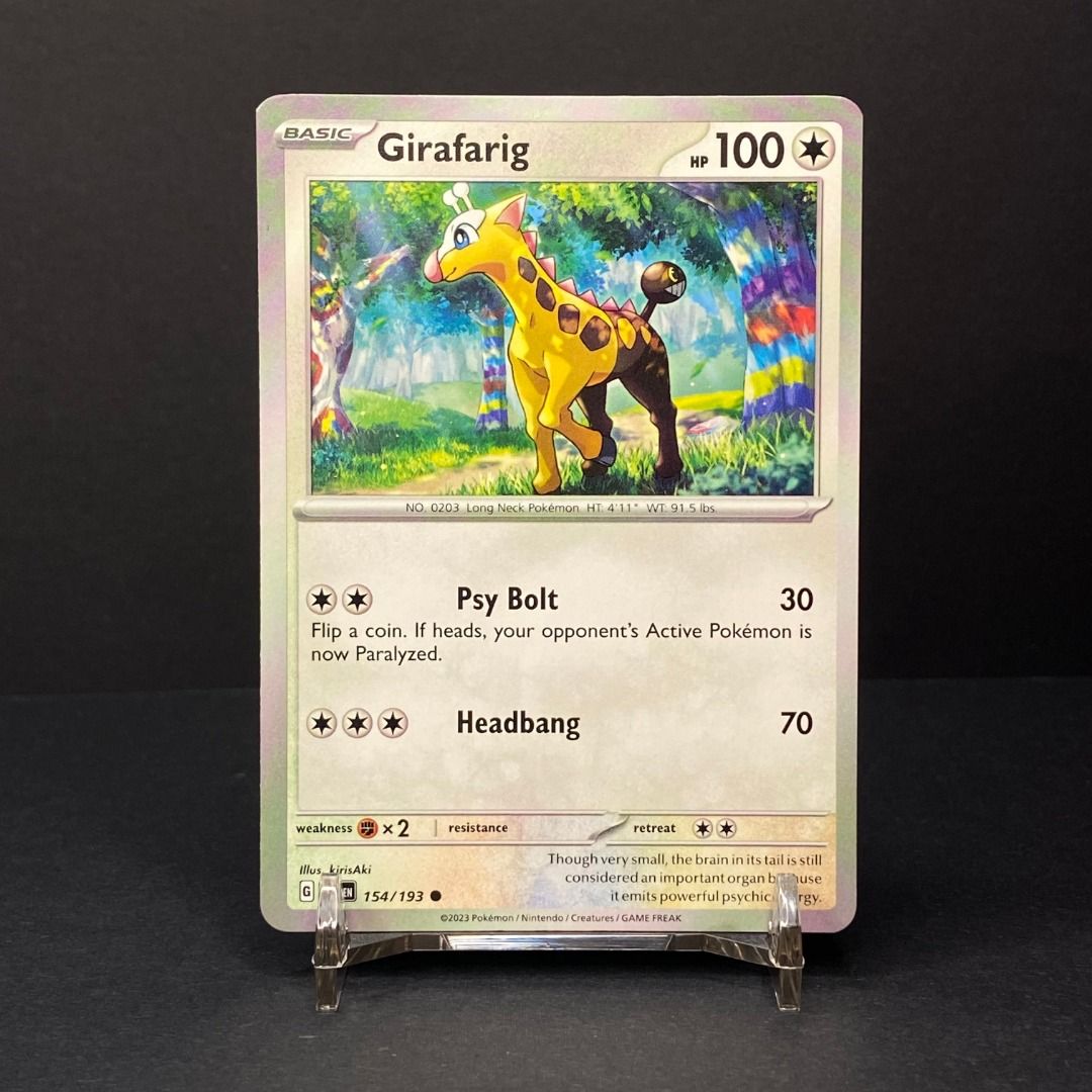 Girafarig 154/193 Common (Category: Raw Singles) located in Pasig City. Submitted by precycled_ (Listing ID 1465867774, Image 1). Description: Condition : NM-LP . . . ‼️BUY AT YOUR OWN RISK ❗Payment First Basis 📌Be 100% SURE before submitting the form 📌1 DAY Reservation ONLY! ❌No Pick-up / No Meet up ❌No RETURN / EXCHANGE ❌No RUSH ❌No CANCELLATIONS ❌Don't BUY our products if you are flaw conscious ⚠️Seller is NOT liable for any damage or loss d