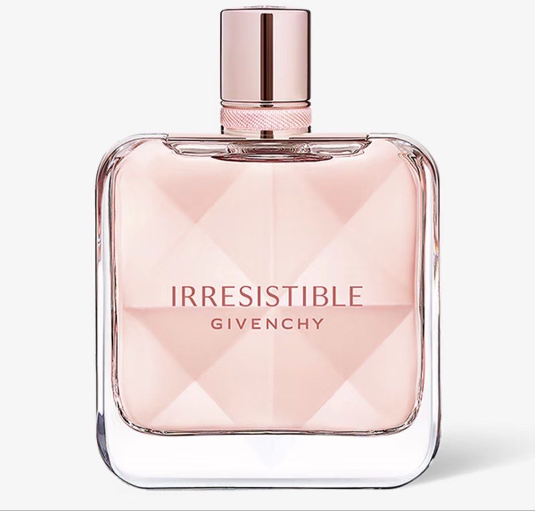 Givenchy Irresistible Eau de Parfum (Category: Fragrance & Deodorants) located in Quezon City. Submitted by alexaswardrobe (Listing ID 1465928778, Image 1). Description: - Authentic Givenchy Irresistible Eau de Parfum (Made in France) - Volume: Approximately 80% remaining (natural golden amber tint from aging) - Scent Profile: Fruity-floral with crisp pear, rose, and cedarwood - Batch Code: 3G01 (stamped on base) - Condition: Spray nozzle works p