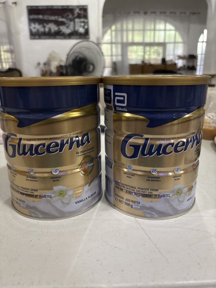 Glucerna Vanilla 900g x 2 (Category: Other Food & Drinks) located in Paranaque City. Submitted by shopofashopaholic (Listing ID 1465849344, Image 1). Description: Glucerna Vanilla Flavor 900 grams One can is unopened One can is opened but only 10% used.