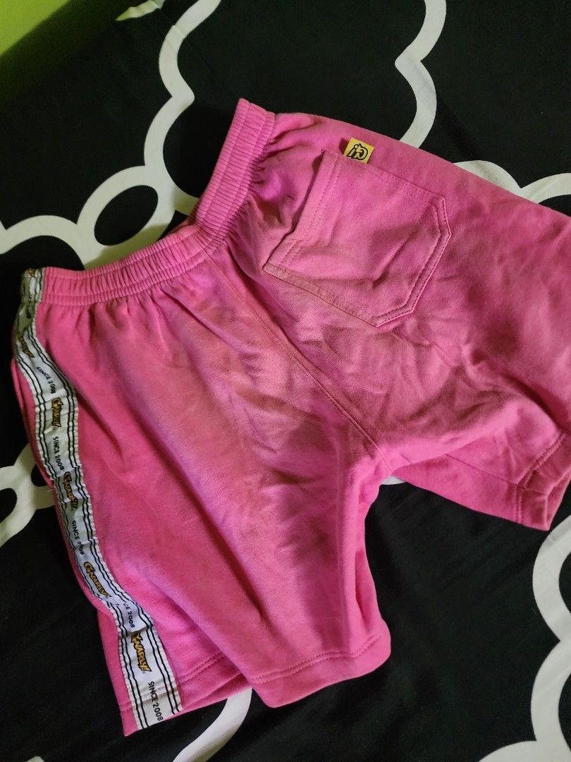 Gnarly Sweatshorts Bundle Pink and Blue Large (Category: Shorts) located in Manila. Submitted by lilcutie (Listing ID 1465859074, Image 3). Description: - Brand: Gnarly - Items: Bundle of 2 sweatshorts (Pink and Blue) Rare short - Size: Largeon tag (Customize to small) - Material: Comfortable fleece - Features: Elastic waistbands, printed branding trim near hems, small embroidered logos, and a back pocket on the pink pair - Condition: Pink may br