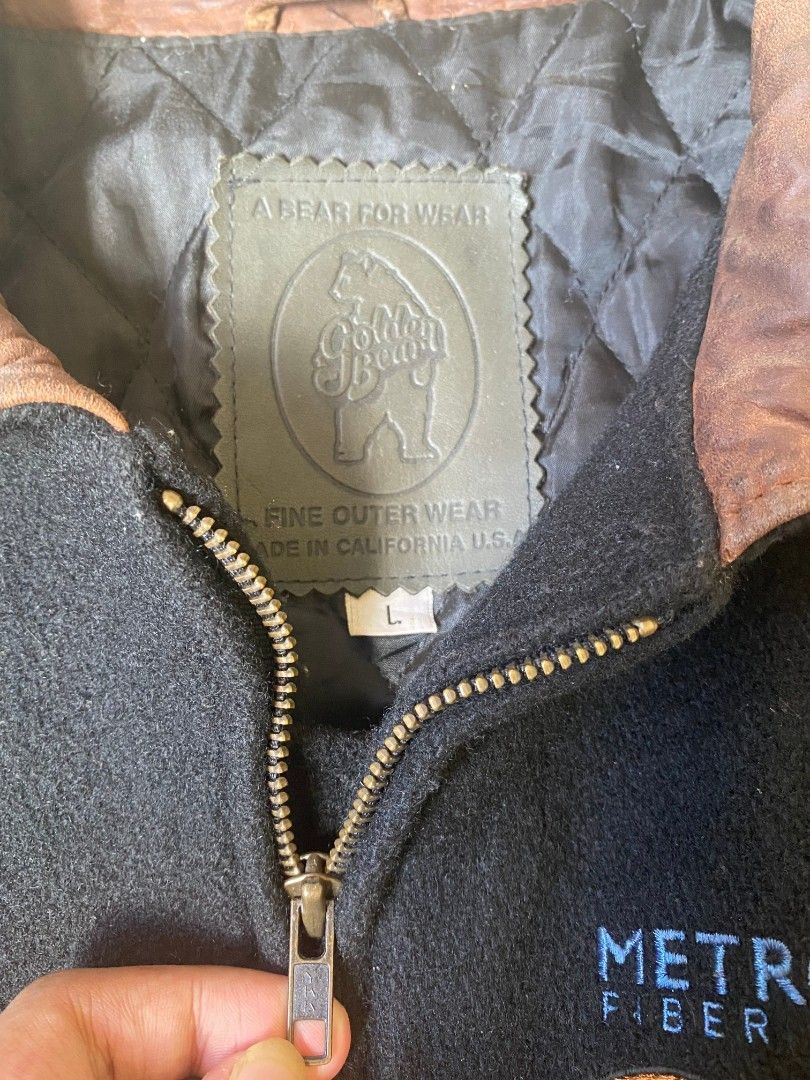 Golden Bear Vintage Wool Leather Varsity Jacket (Category: Coats, Jackets and Outerwear) located in Real. Submitted by koymiksbuynsell (Listing ID 1465800148, Image 2). Description: 24 width 25 length .