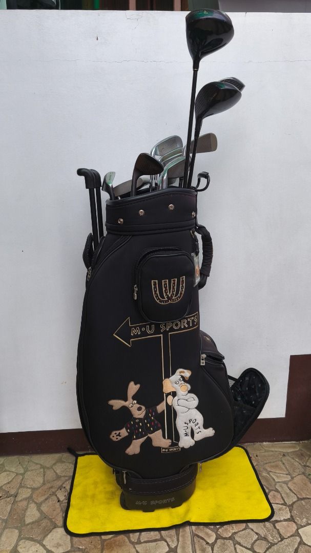 Golf set (Category: Golf) located in Caloocan City. Submitted by terop (Listing ID 1465952006, Image 1). Description: Driver: Dunlop XXIO 11 3 & 5: Power Sonic Iron 5, 7, 8, 9, P: Tommy Armour Axial Iron 3: Dunlop Iron 11: Bridgestone 55: Forged Putter: a.m.c Golf bag: M•U Sport.