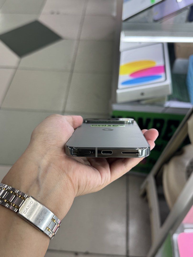 GOOGLE PIXEL 9 PRO 128GB FACTORY UNLOCK (Category: Google Pixel) located in San Juan City. Submitted by aynaagadgets (Listing ID 1465819131, Image 3). Description: PIXEL 9 PRO 128GB FACTORY UNLOCK OCTOBER 2026 STALL #: XB-07 FOR SALE | TRADE / SWAP PASS SA MGA SCAMMERS / THIRD PARTY (RFS: Buy and Sell) ⬇️DETAILS⬇️ •128 GB (Other storage is also available) •Hazel (Other color is also available but price may vary) •US Variant •95% Smooth •Truetone 