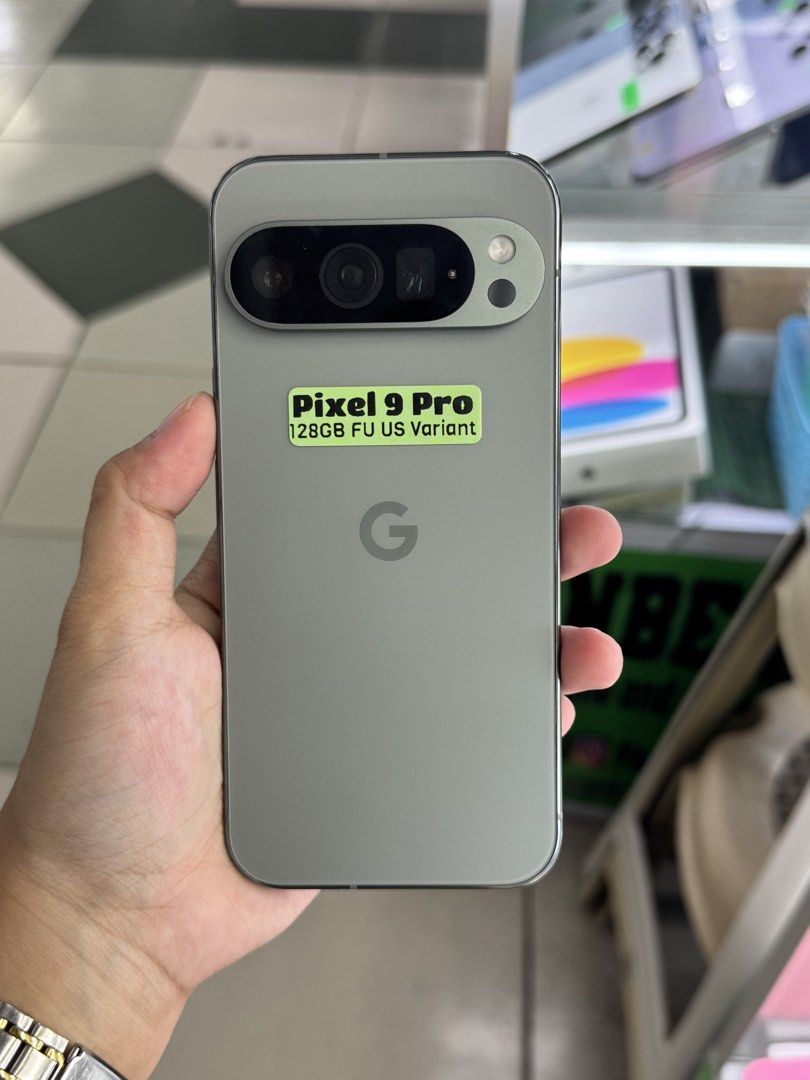 GOOGLE PIXEL 9 PRO 128GB FACTORY UNLOCK (Category: Google Pixel) located in San Juan City. Submitted by aynaagadgets (Listing ID 1465819131, Image 1). Description: PIXEL 9 PRO 128GB FACTORY UNLOCK OCTOBER 2026 STALL #: XB-07 FOR SALE | TRADE / SWAP PASS SA MGA SCAMMERS / THIRD PARTY (RFS: Buy and Sell) ⬇️DETAILS⬇️ •128 GB (Other storage is also available) •Hazel (Other color is also available but price may vary) •US Variant •95% Smooth •Truetone 