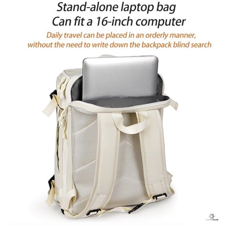 gray backpack Scalable Large Capacity Travel Backpack Laptop Bag (Category: Backpacks) located in Manila. Submitted by _khaori (Listing ID 1465848625, Image 2). Description: - Expandable capacity: Adjusts smoothly from 28L to 38L for daily use or travel - Dedicated tech space: Independent compartment securely fits up to a 16-inch laptop - Smart organization: Includes a wet and dry separation bag plus a separate bottom shoe compartment - Premium m