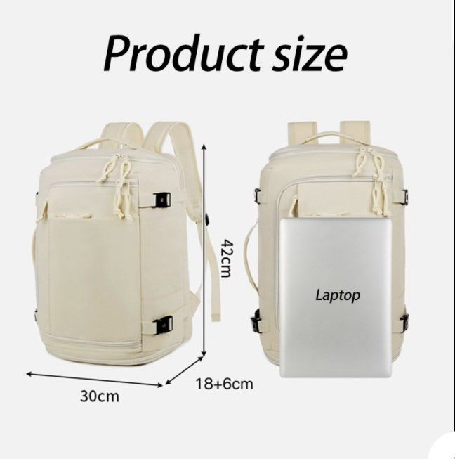 gray backpack Waterproof Travel Laptop Backpack with USB Port (Category: Backpacks) located in Manila. Submitted by _khaori (Listing ID 1465848820, Image 2). Description: - Multi-functional travel backpack crafted from durable, wear-resistant Oxford fabric - Dedicated padded compartment fits up to 16-inch laptops safely - Separate clothing storage section and convenient side cup holders - Expandable capacity design with secure buckle straps - Bre