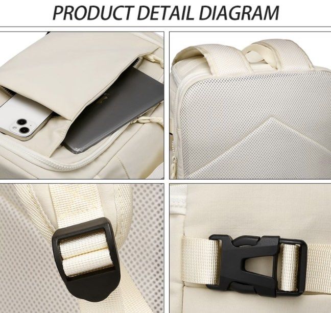 gray backpack Waterproof Travel Laptop Backpack with USB Port (Category: Backpacks) located in Manila. Submitted by _khaori (Listing ID 1465848820, Image 3). Description: - Multi-functional travel backpack crafted from durable, wear-resistant Oxford fabric - Dedicated padded compartment fits up to 16-inch laptops safely - Separate clothing storage section and convenient side cup holders - Expandable capacity design with secure buckle straps - Bre